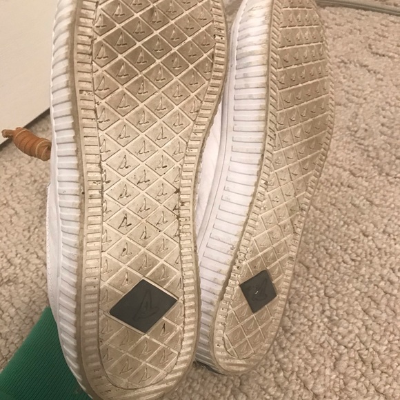 Sperry Leather Tennis Shoes White 6 - Picture 3 of 4